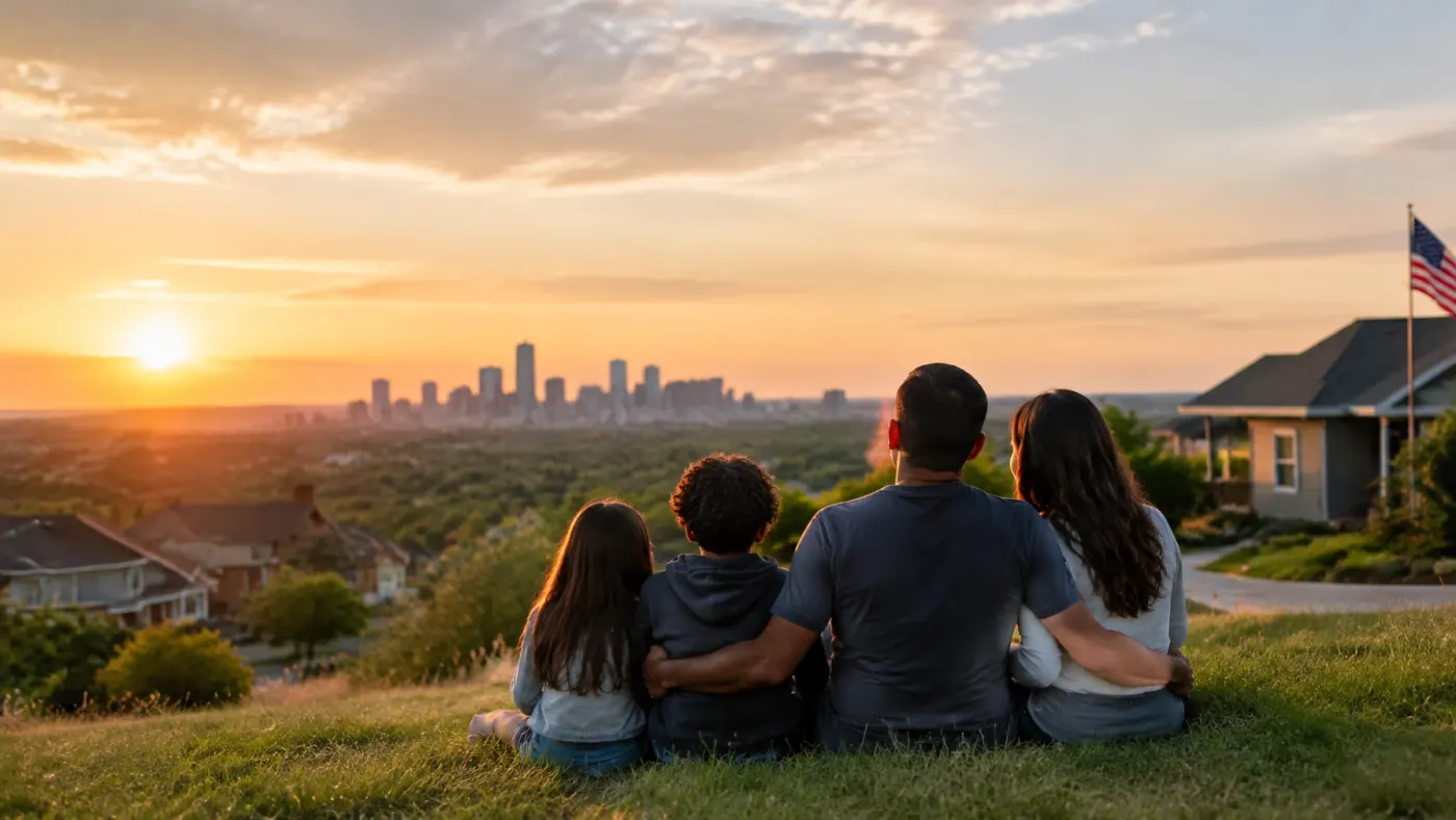 A multigenerational family sharing a joyful moment outdoors